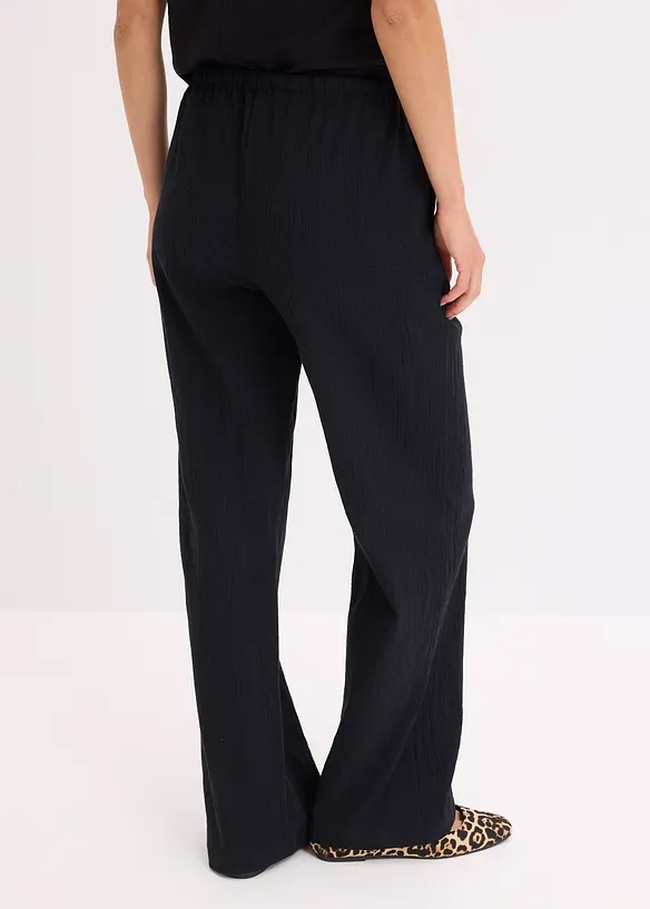 Pantaloni larghi con effetto operato, bonprix