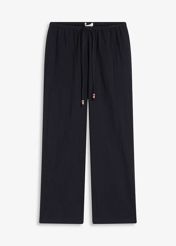 Pantaloni larghi con effetto operato, bonprix