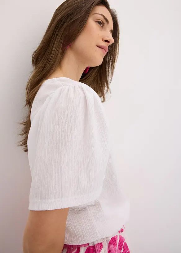 Maglia in crêpe strutturato con maniche ad aletta, bonprix