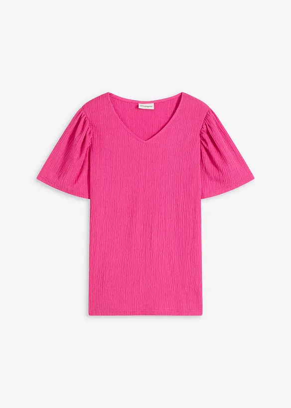 Maglia in crêpe strutturato con maniche ad aletta, bonprix