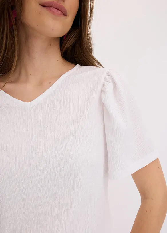 Maglia in crêpe strutturato con maniche ad aletta, bonprix