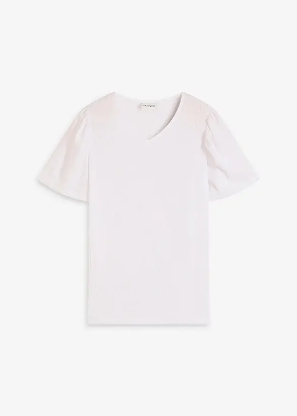 Maglia in crêpe strutturato con maniche ad aletta, bonprix