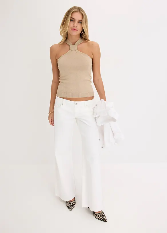 Top all'americana in maglia di soffice viscosa, bonprix