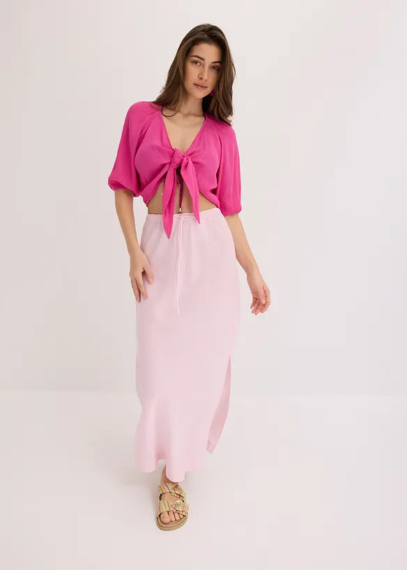 Blusa cropped in viscosa fluente, bonprix