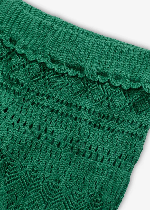 Pantaloni con elastico in vita in maglia traforata, bonprix