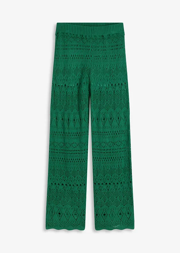 Pantaloni con elastico in vita in maglia traforata, bonprix