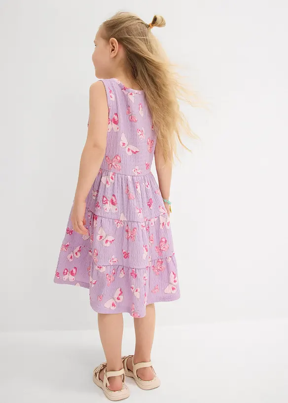 Abito di jersey crinkle operato, bonprix