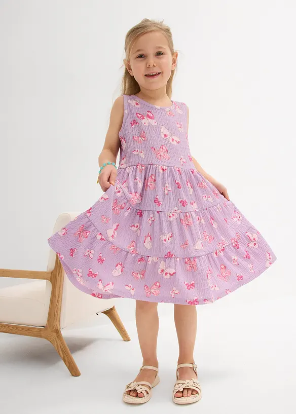 Abito di jersey crinkle operato, bonprix