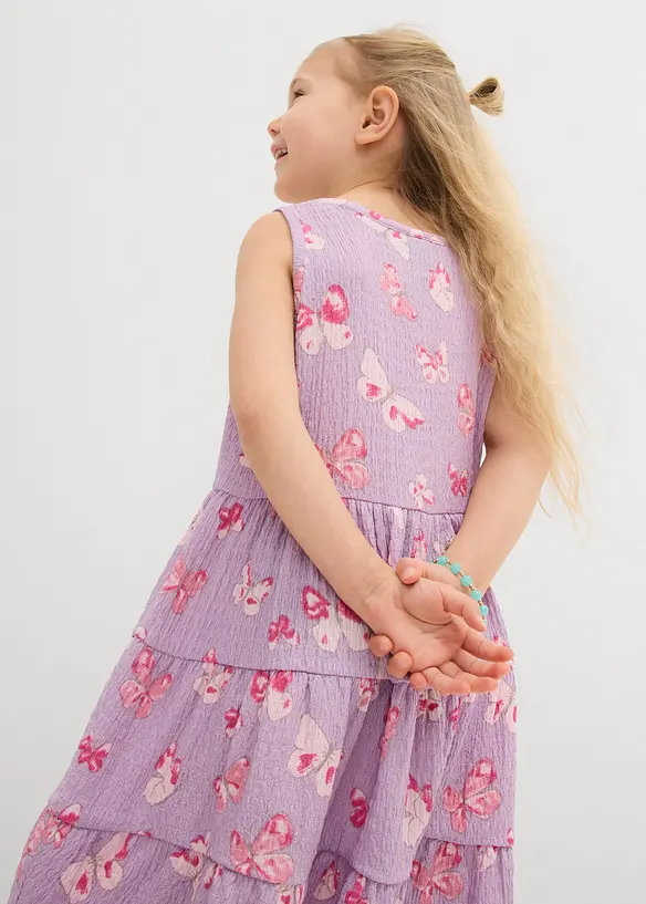 Abito di jersey crinkle operato, bonprix
