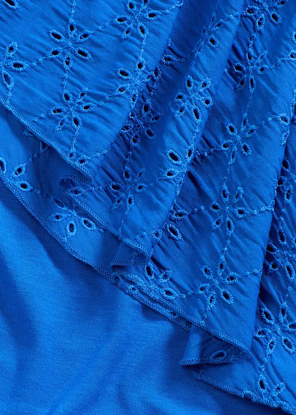 Abito di jersey con ricami traforati in misto viscosa morbido, bonprix