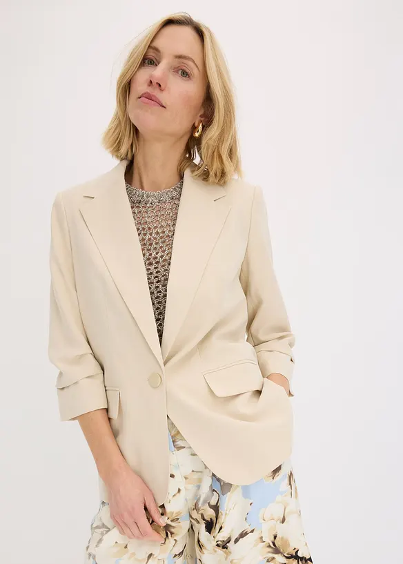 Blazer con viscosa e maniche a 3/4, bonprix