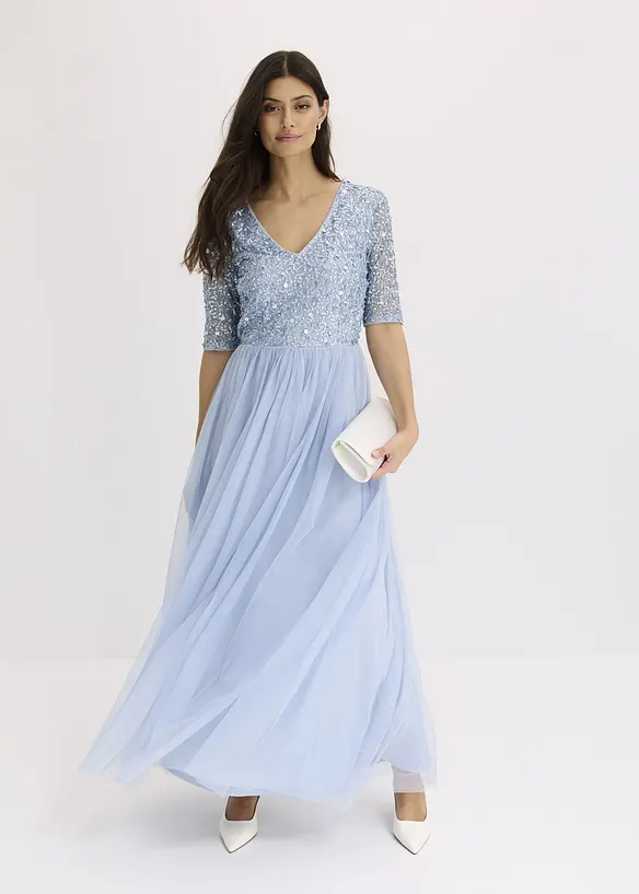 Abito lungo con paillettes, bonprix