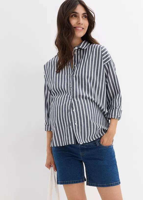 Shorts prémaman in denim di cotone elasticizzato, bonprix