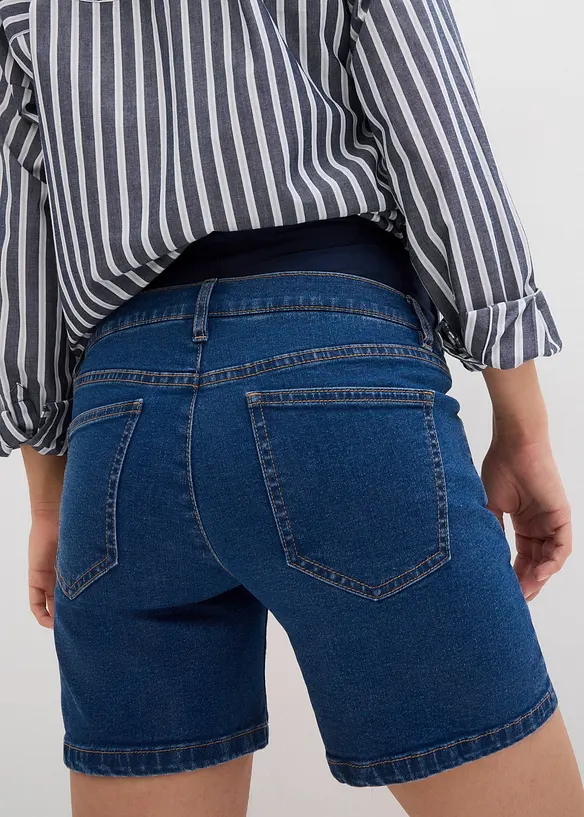 Shorts prémaman in denim di cotone elasticizzato, bonprix