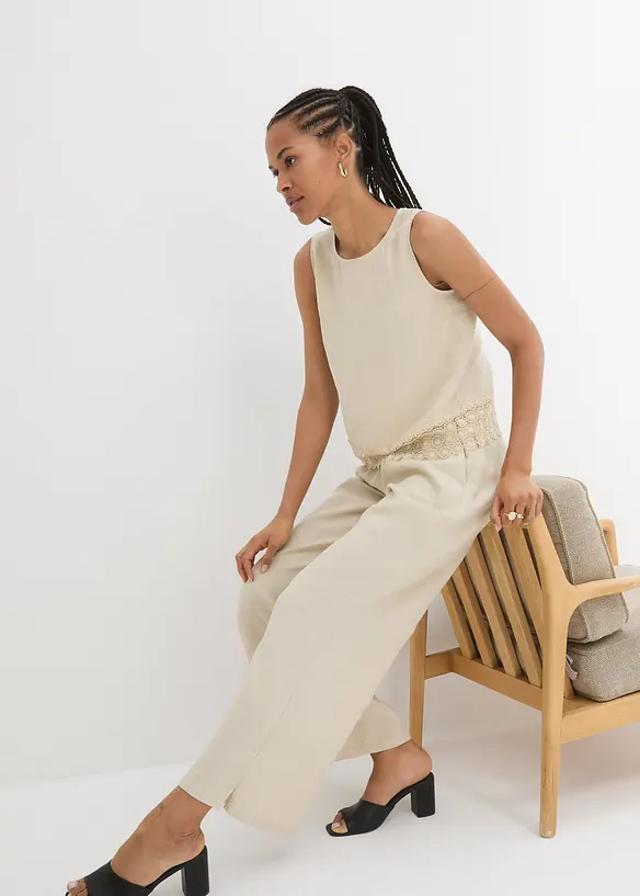 Top in puro lino, bonprix