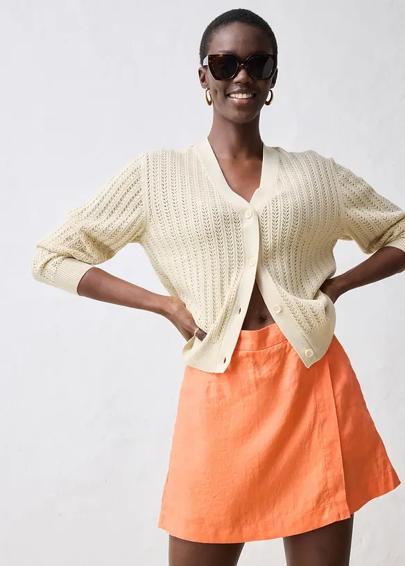 Gonna pantalone in puro lino, bonprix