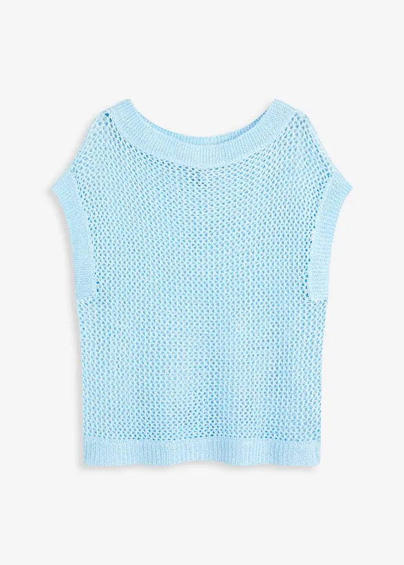 Maglione traforato in filato a nastro lucido, bonprix