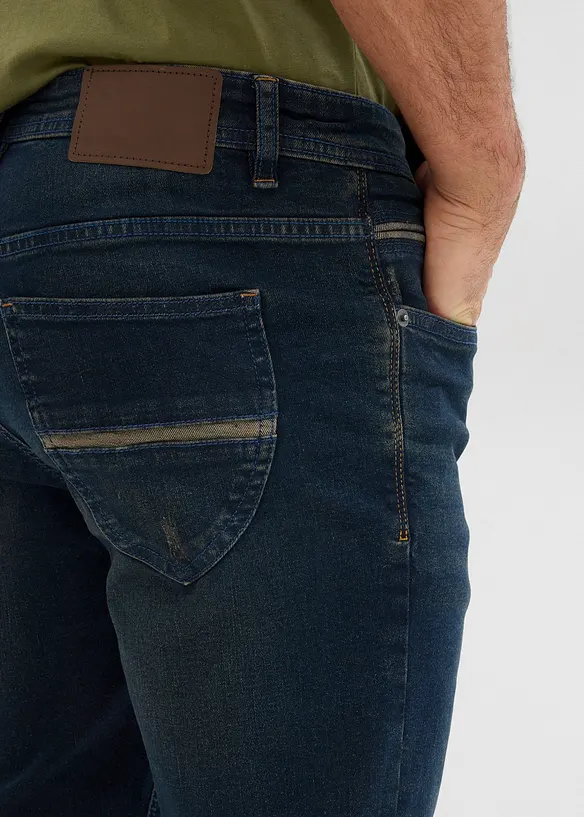 Bermuda in denim elasticizzato, slim fit, bonprix