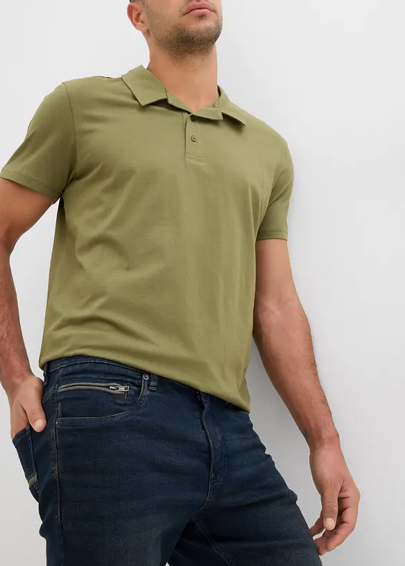 Bermuda in denim elasticizzato, slim fit, bonprix