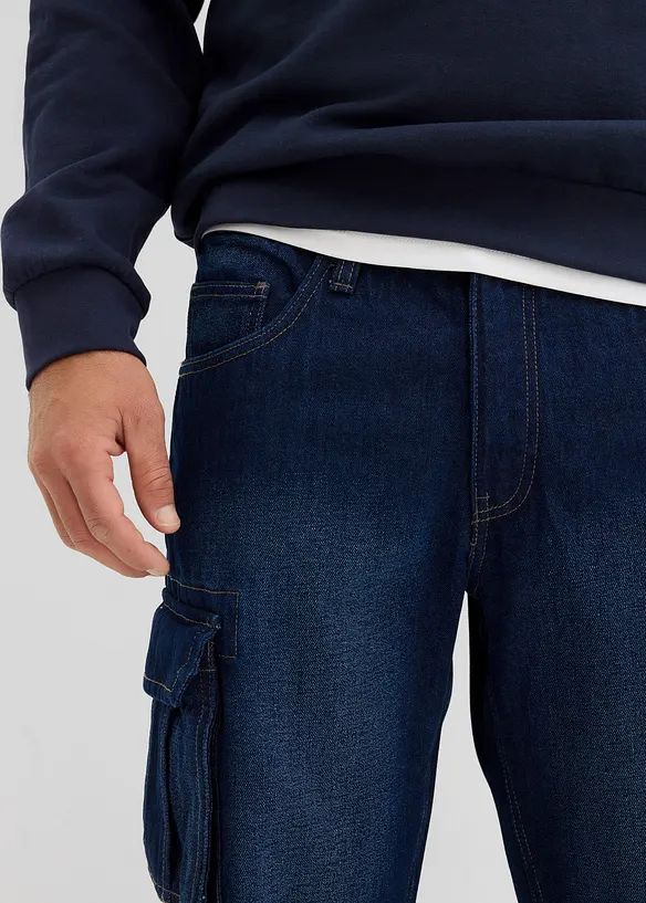 Bermuda cargo lunghi in jeans, relaxed fit, bonprix
