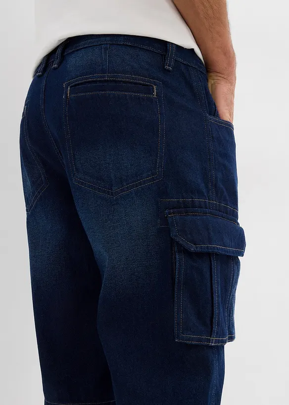 Bermuda cargo lunghi in jeans, relaxed fit, bonprix