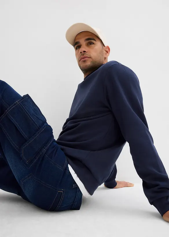 Bermuda cargo lunghi in jeans, relaxed fit, bonprix