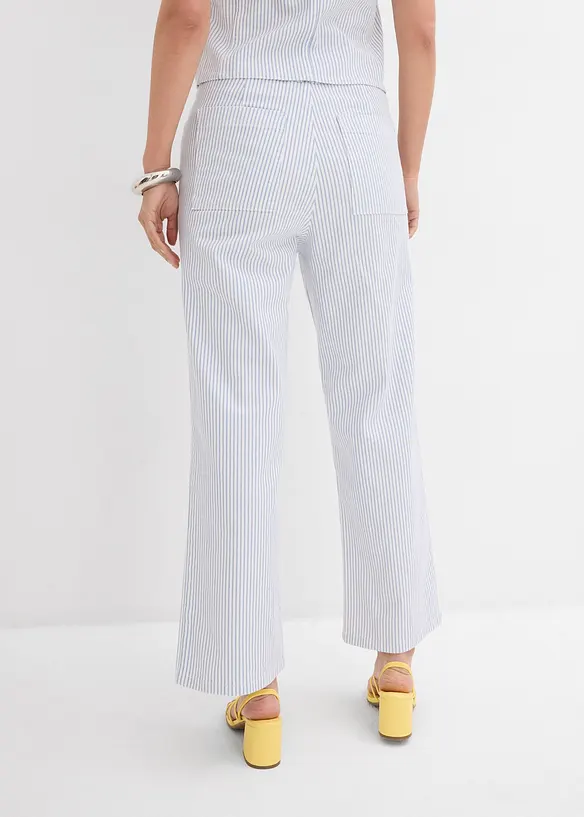 Jeans wide leg cropped, vita alta, bonprix