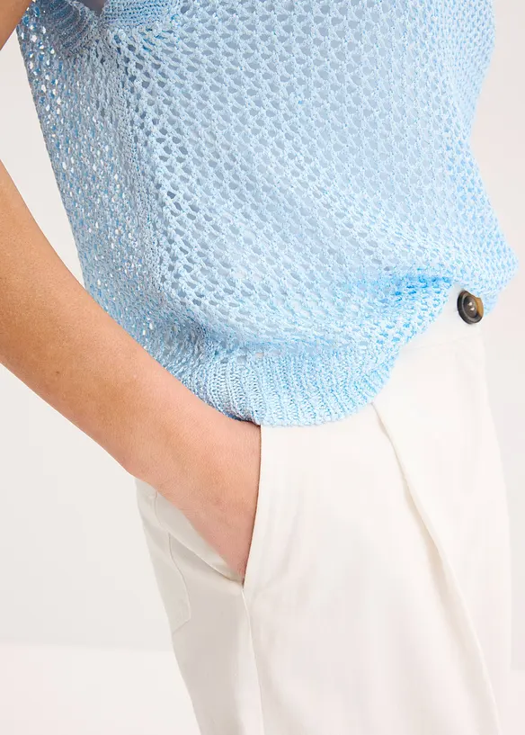 Maglione traforato in filato a nastro lucido, bonprix