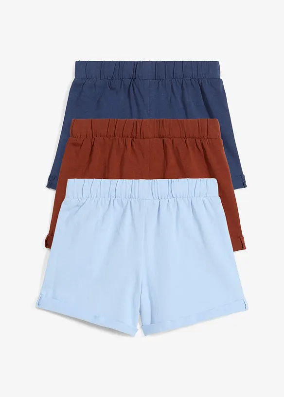 Shorts in jersey di puro cotone biologico (pacco da 3), bonprix