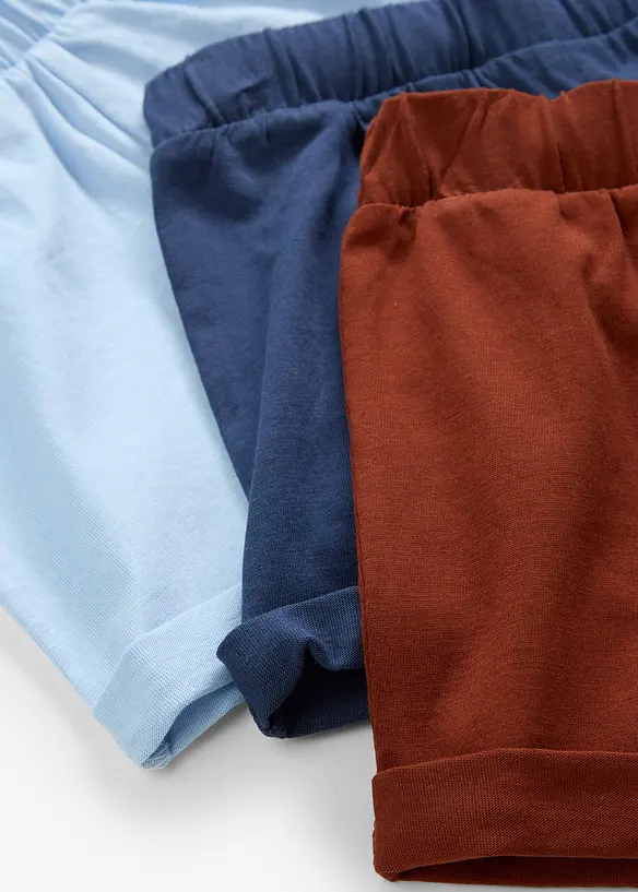 Shorts in jersey di puro cotone biologico (pacco da 3), bonprix