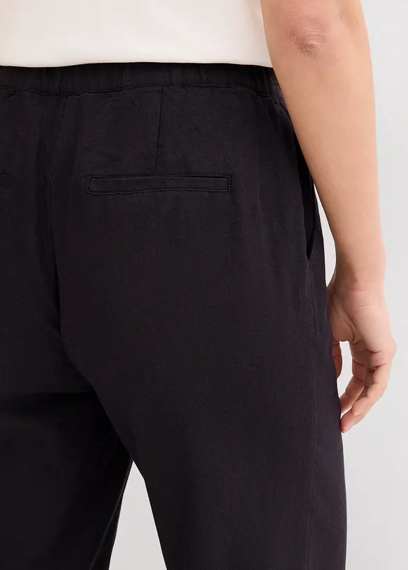 Pantaloni a palazzo lunghi in misto lino, bonprix