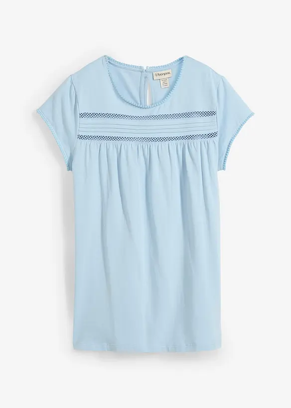 Maglia in cotone con pizzo, bonprix