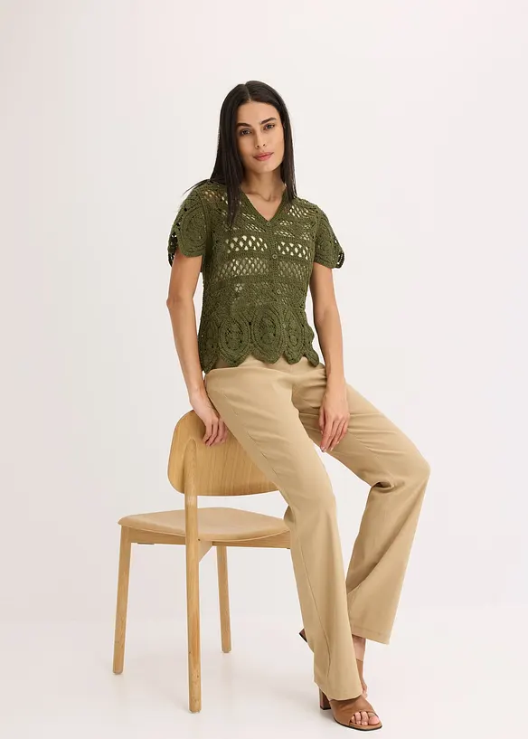 Cardigan corto effetto uncinetto, bonprix