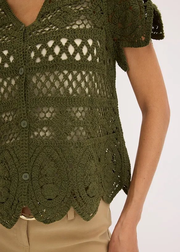 Cardigan corto effetto uncinetto, bonprix