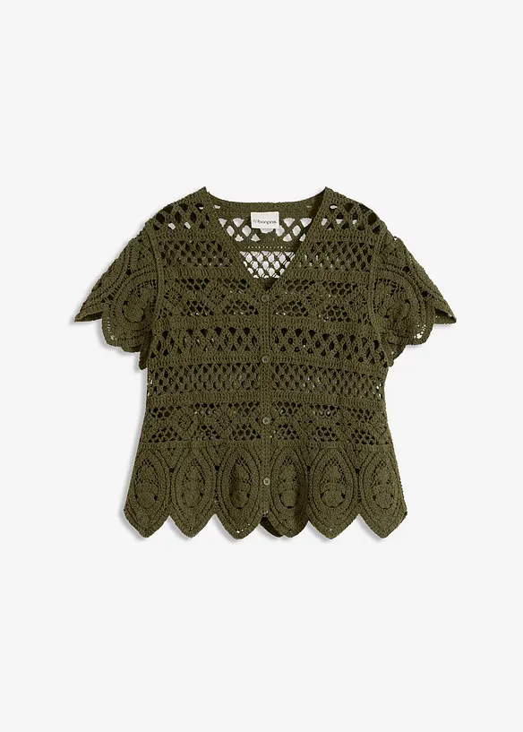 Cardigan corto effetto uncinetto, bonprix