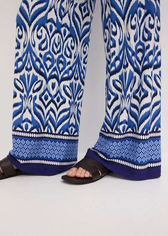 Pantaloni in jersey di misto viscosa morbido in fantasia, bonprix