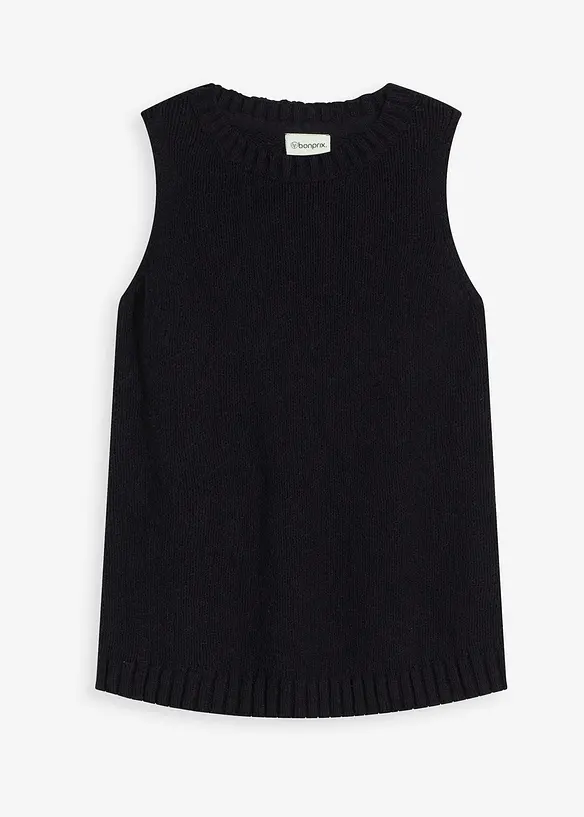Top in maglia di cotone con lavorazione a rilievo, bonprix