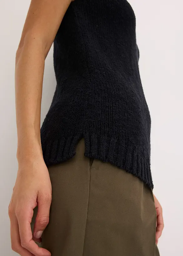 Top in maglia di cotone con lavorazione a rilievo, bonprix