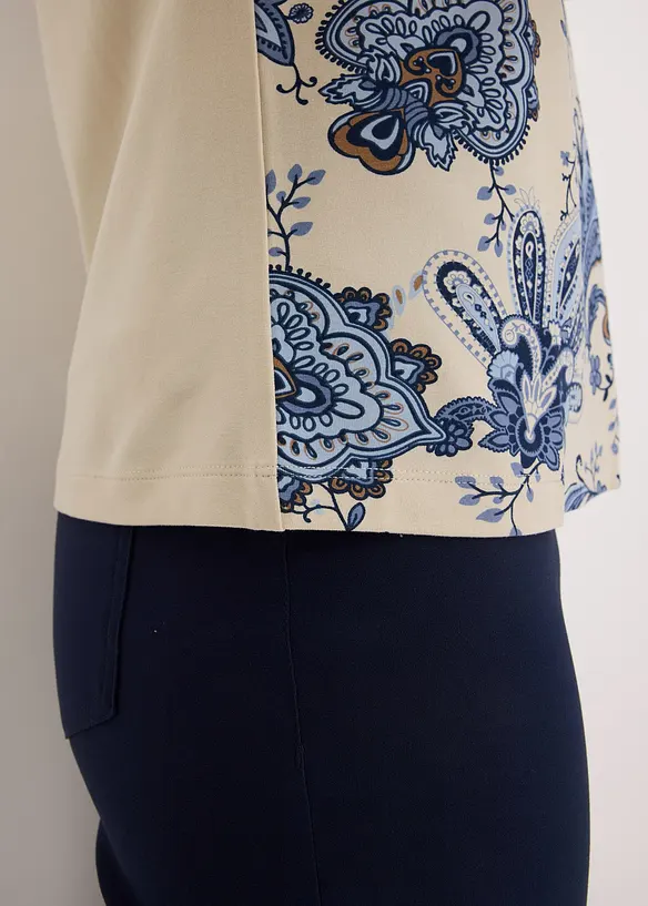 Maglia oversize con applicazione di pizzo sullo scollo, bonprix