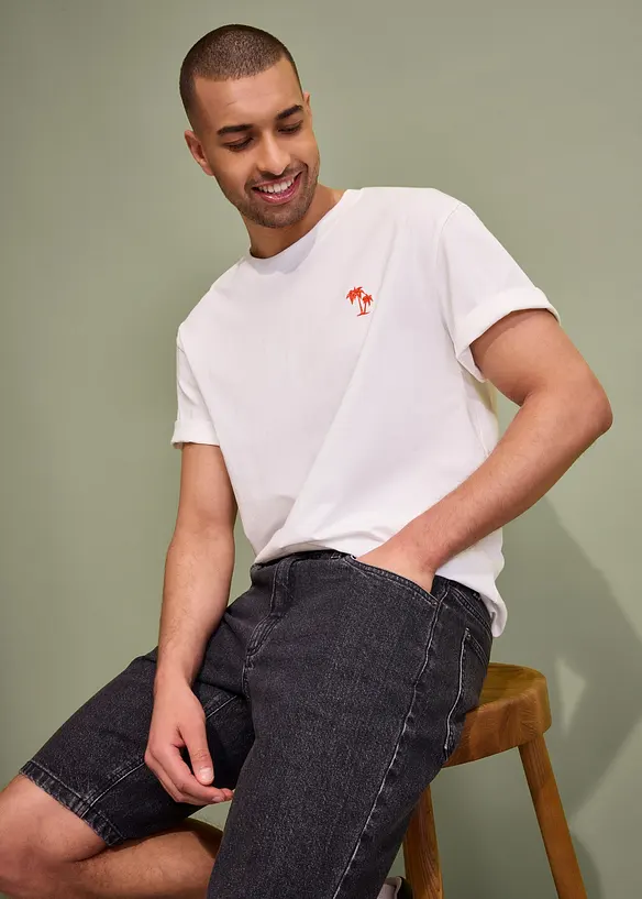Bermuda elasticizzati in jeans, relaxed fit, bonprix