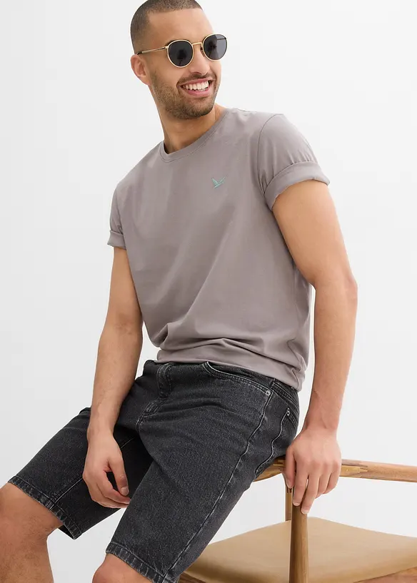 Bermuda elasticizzati in jeans, relaxed fit, bonprix