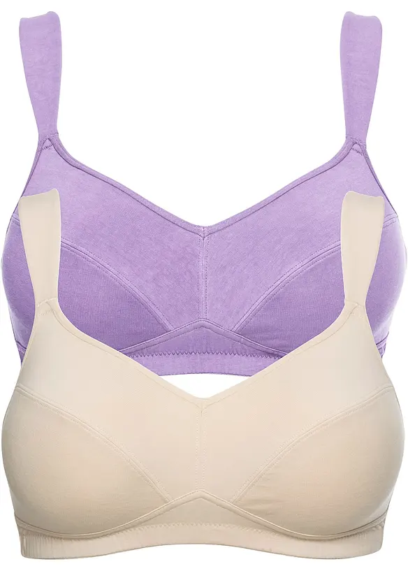 Reggiseno senza ferretto con cotone biologico (pacco da 2), bonprix