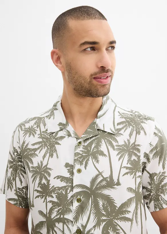 Camicia a maniche corte in viscosa, slim fit, bonprix