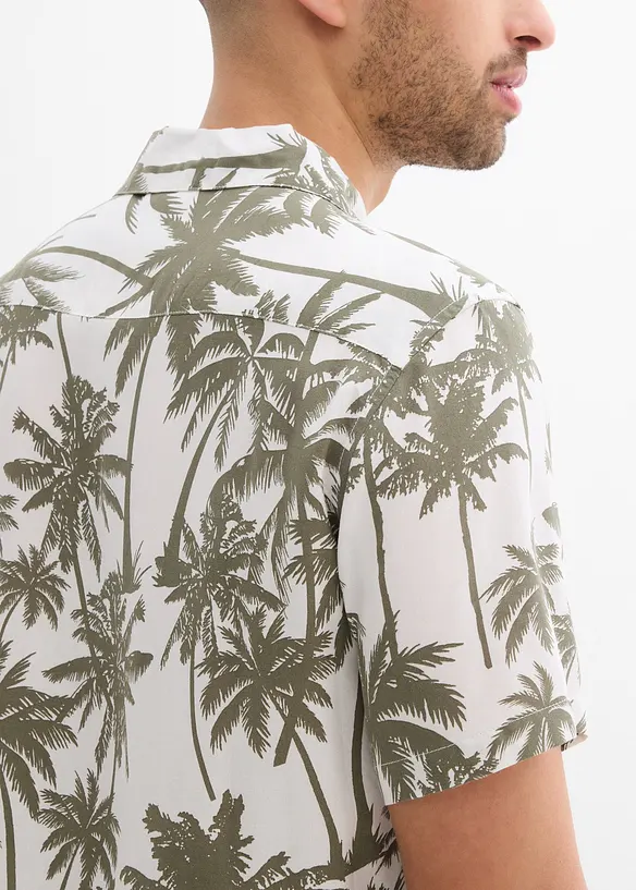 Camicia a maniche corte in viscosa, slim fit, bonprix