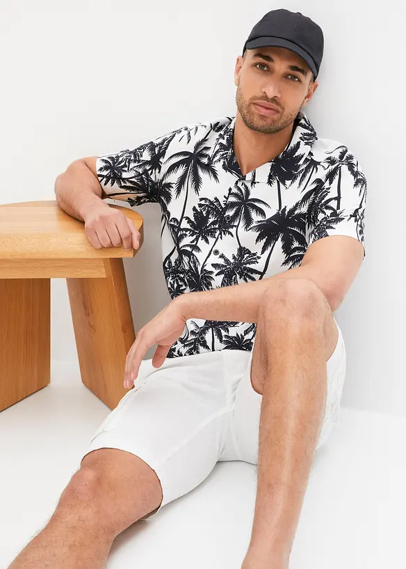 Camicia a maniche corte in viscosa, slim fit, bonprix