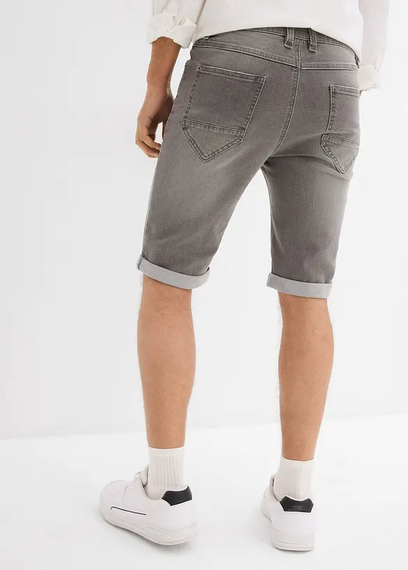 Bermuda elasticizzati in jeans con fondo risvoltato, regular fit, bonprix