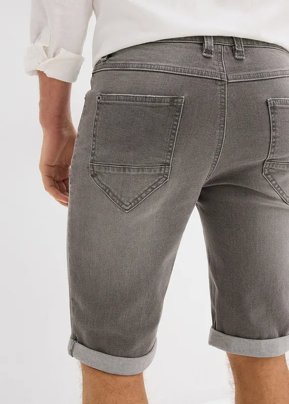 Bermuda elasticizzati in jeans con fondo risvoltato, regular fit, bonprix