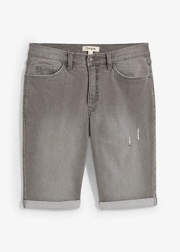Bermuda elasticizzati in jeans con fondo risvoltato, regular fit, bonprix