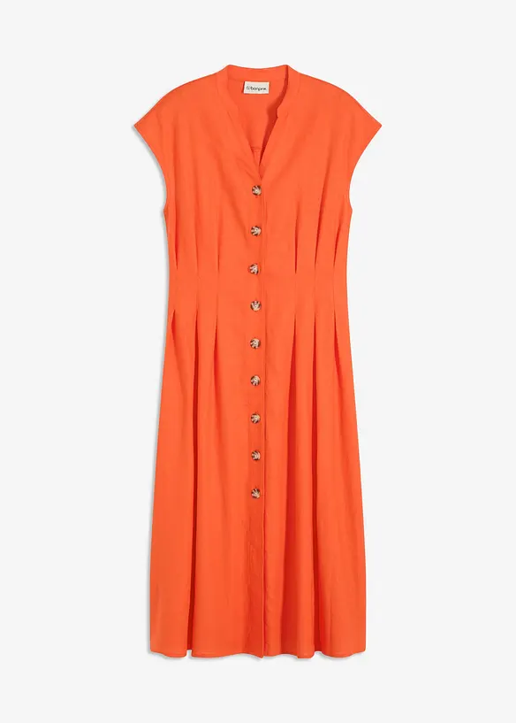 Abito midi in misto lino leggero, bonprix