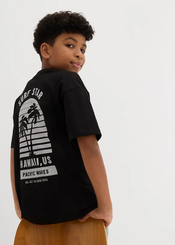 T-shirt in cotone biologico con stampa dietro, bonprix